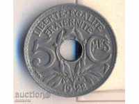 Γαλλία 5 centimes 1922, με φλας φυματίωση, σπάνια