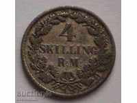 Швеция Сребро 4 Скилинг R:M: 1854 Рядка Монета