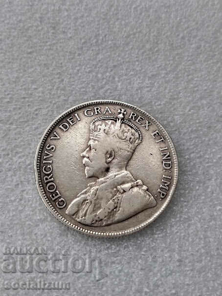 Нюфаундленд 50 Цента 1918г. Доста Рядка Монета с цена € 35.79 | 70.00 лв.