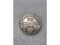 Newfoundland 50 Cent 1918 Fairly Rare Coin