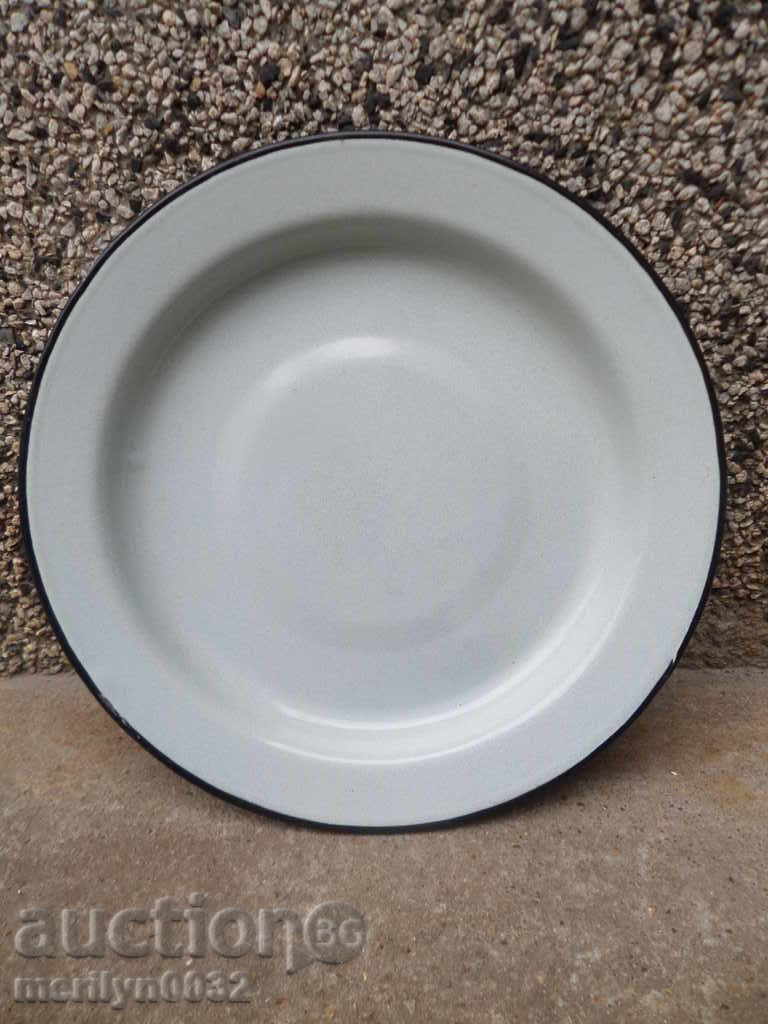 Enameled dish, enamel bowl, bowl, wounded soup Enameled dish, enamel bowl, bowl, wounded soup