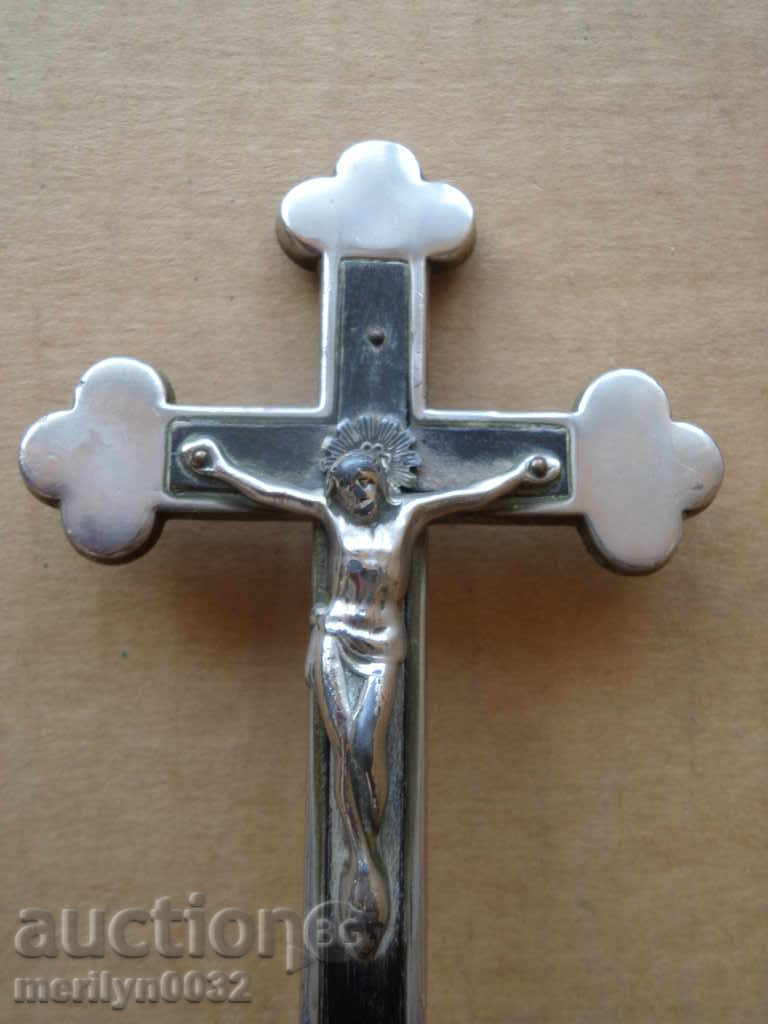 Table cross crucifix Jesus Golgotha mid 20th century - 6