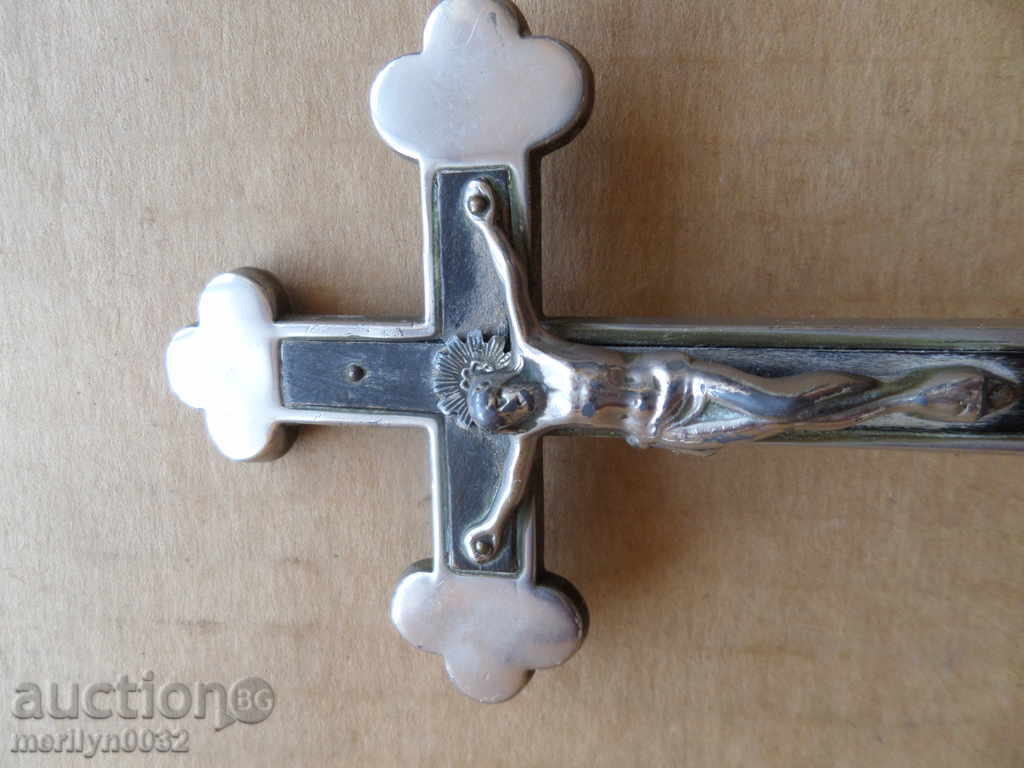 Table cross crucifix Jesus Golgotha mid 20th century - 7
