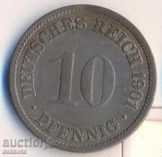 Germania 10 pfeniga 1901f