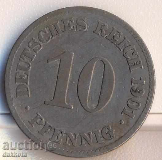Germania 10 pfeniga 1901e
