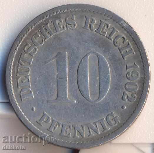 Germania 10 pfeniga 1902g, rare