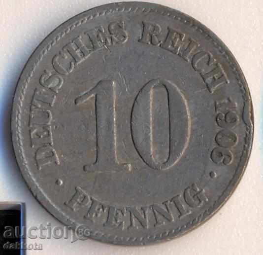 Germania 10 pfeniga 1906e