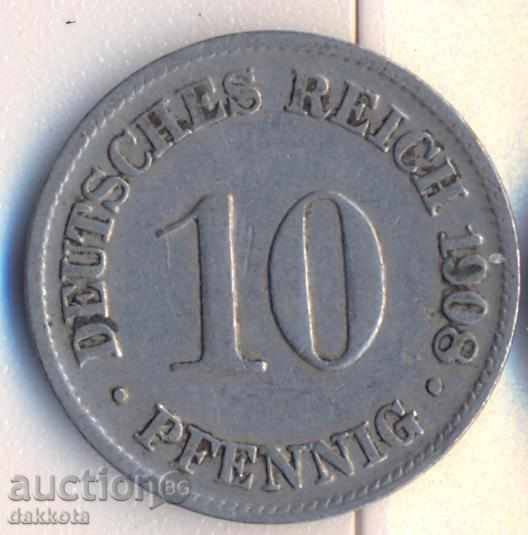 Germania 10 pfeniga 1908d
