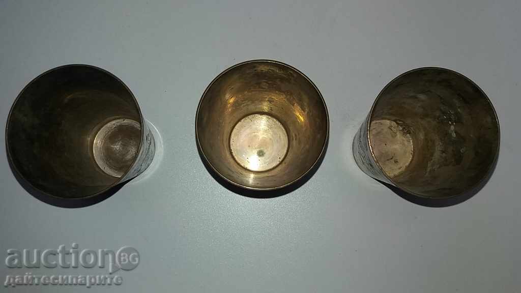 Delivery of 3 pcs of old metal cups marked Delivery of 3 pcs of old metal cups marked