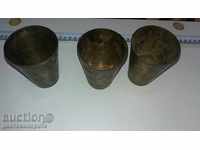 3 pcs of old metal cups marked