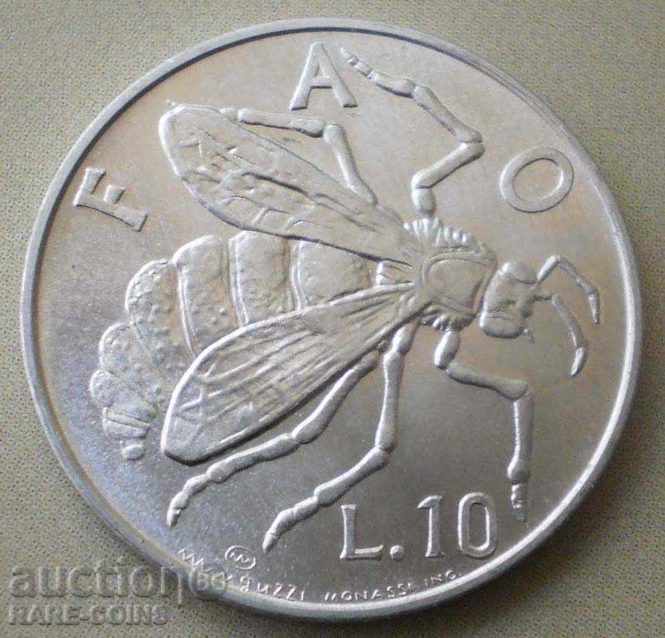 San Marino 10 Pounds 1974 UNC Bee