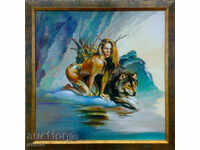 Никол Кидман с вълк - фентъзи, картина
