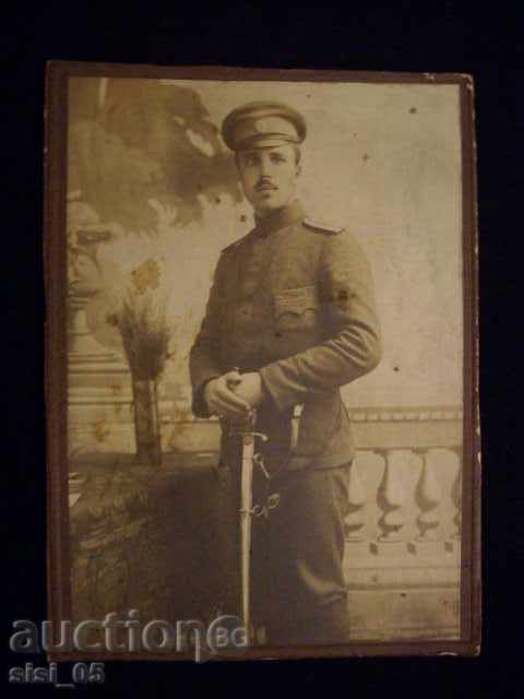Photo CDV cardboard, military officer with sword