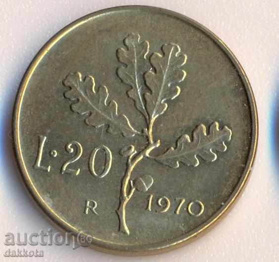 Italia 20 liras în 1970
