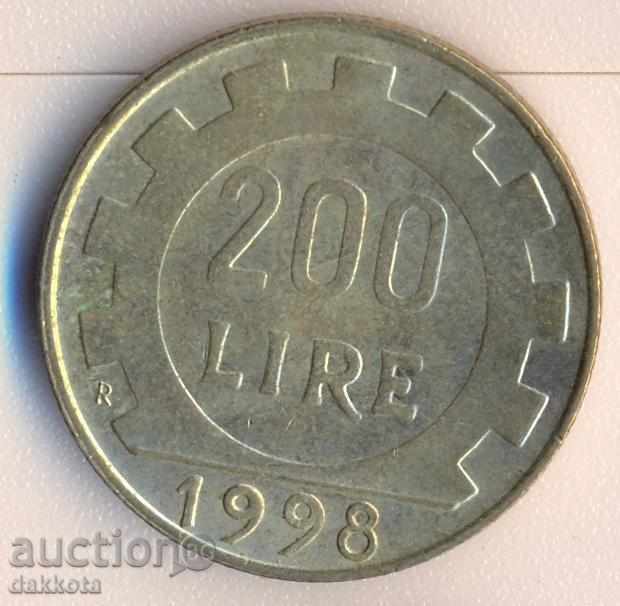 Италия 200 лири 1998 година
