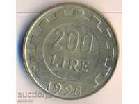 Италия 200 лири 1998 година