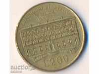 Италия 200 лири 1990 година