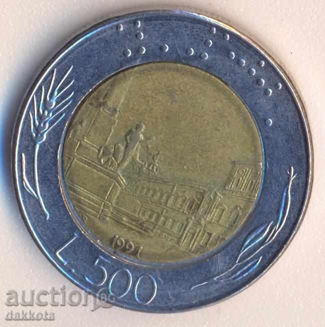 Italy 500 pounds 1991