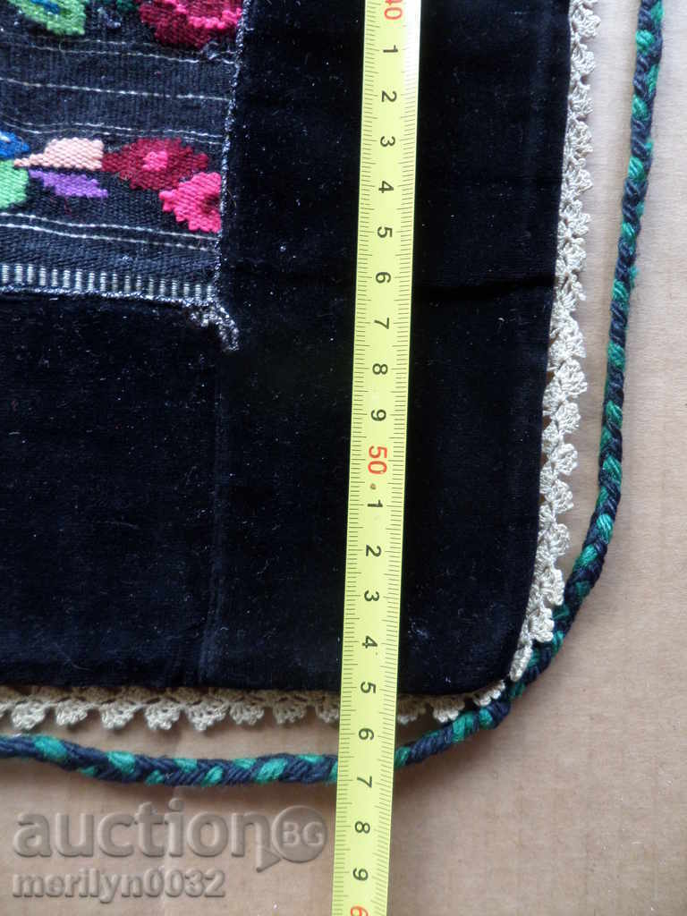 Παλιά υφαντό κεντημένη ποδιά κεντημένη με πούλιες φόρεμα φορεσιά - 5