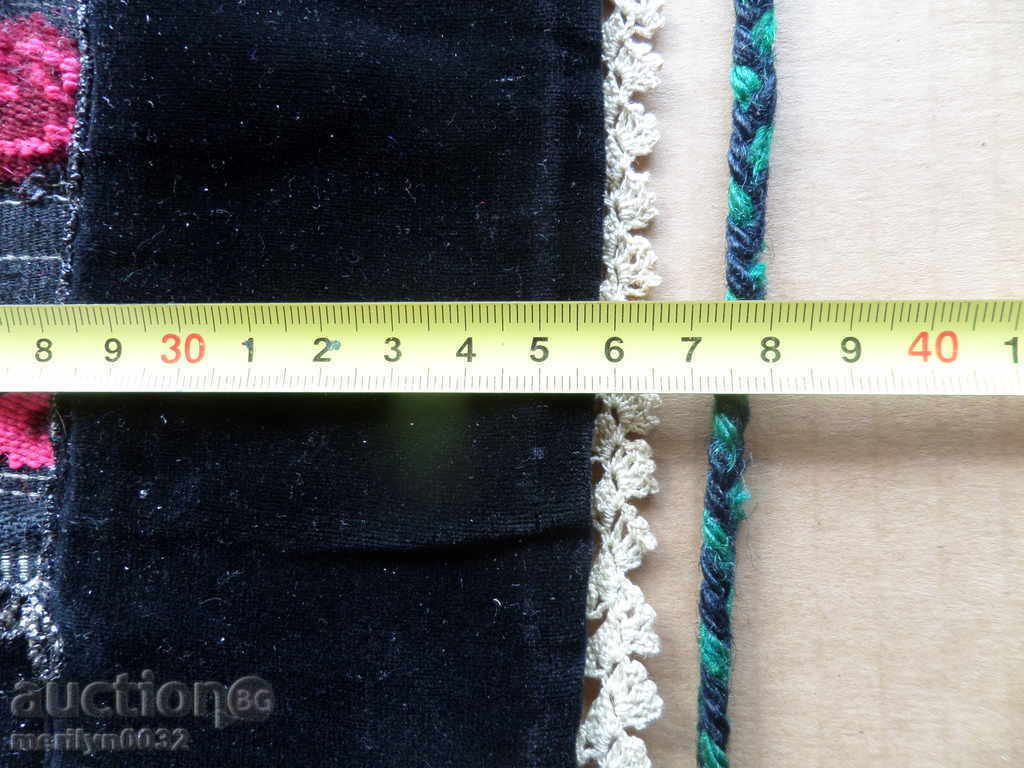 Παλιά υφαντό κεντημένη ποδιά κεντημένη με πούλιες φόρεμα φορεσιά - 6