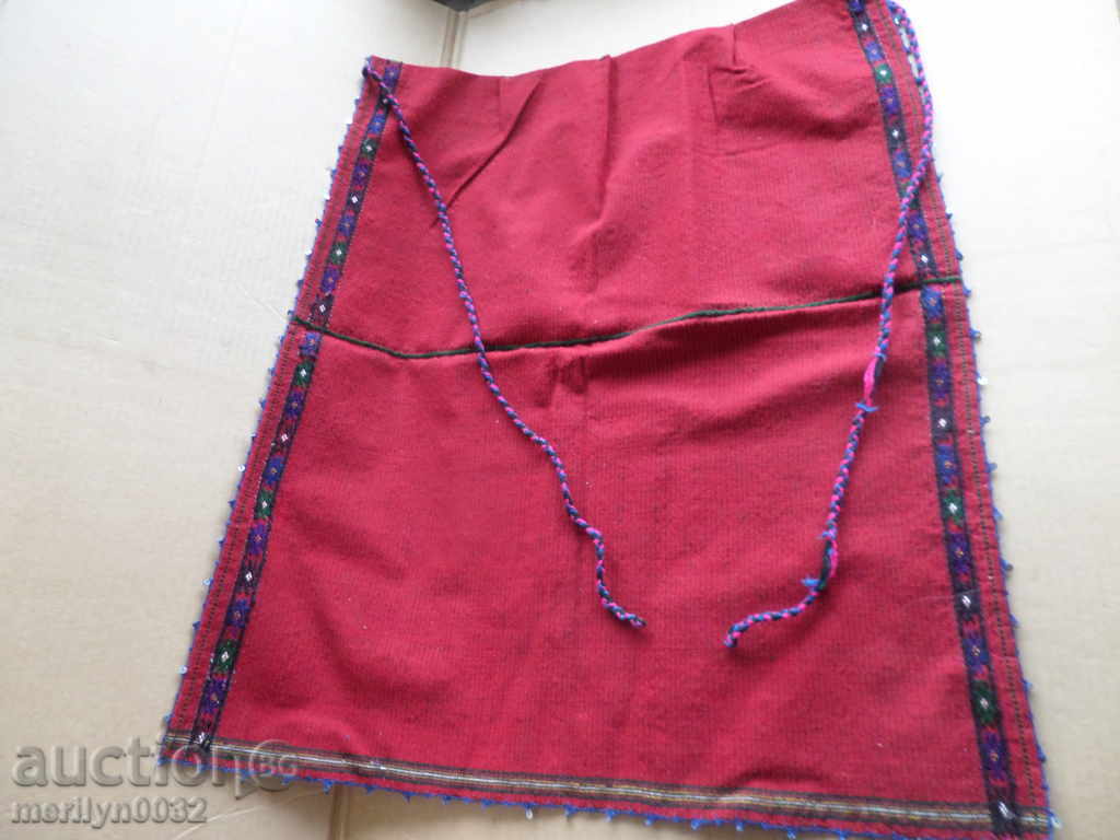 Old woven embroidered embroidered apron with purple sukman costume