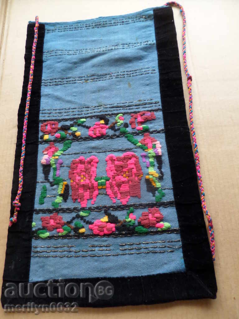 Old woven embroidered embroidered apron with purple sukman costume