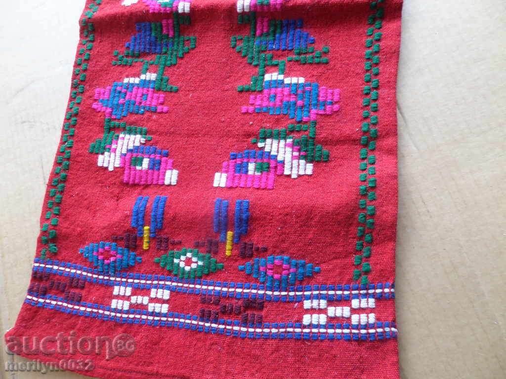 Fetă de pernă costum brodat țesut veche - 5
