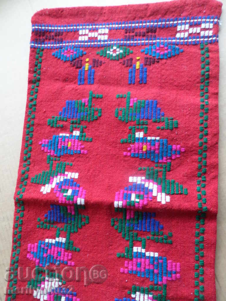Fetă de pernă costum brodat țesut veche - 6