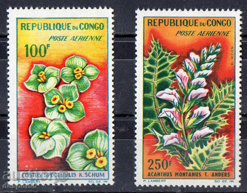 1963. Δημοκρατία του Κονγκό. Αεροπορική αποστολή - λουλούδια.