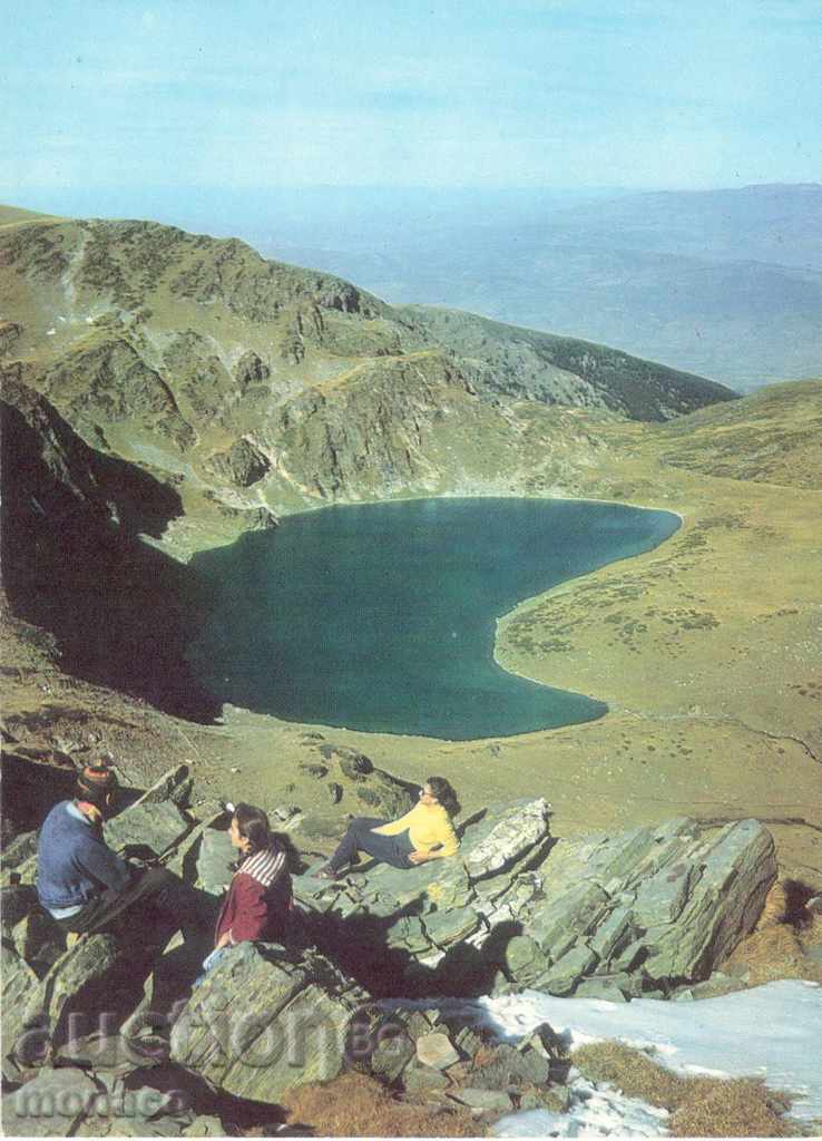 Old postcard - Rila, lake "Kidney"