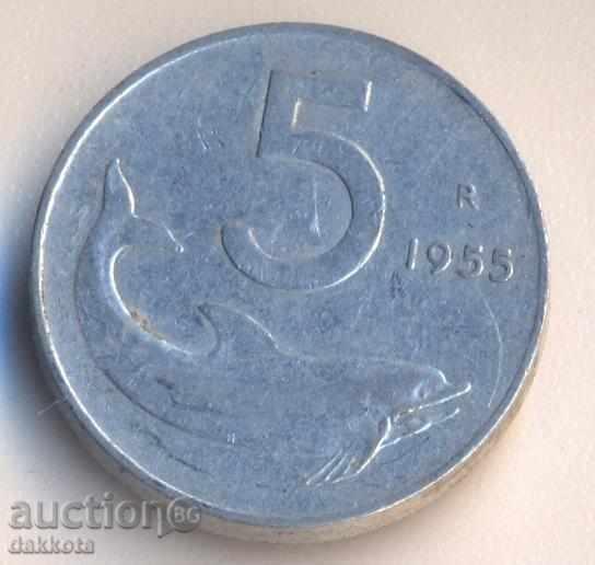 Ιταλία 5 λίρες το 1955