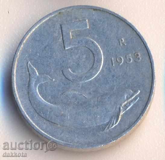 Ιταλία 5 λίρες το 1953