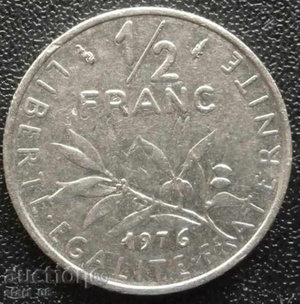 Франция - 1/2 франк - 1976