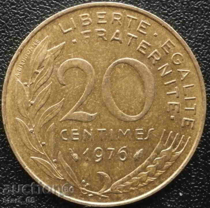 Franța - 20 centime - 1976