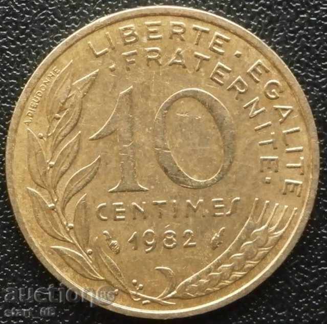 Franța - 10 centime - 1982