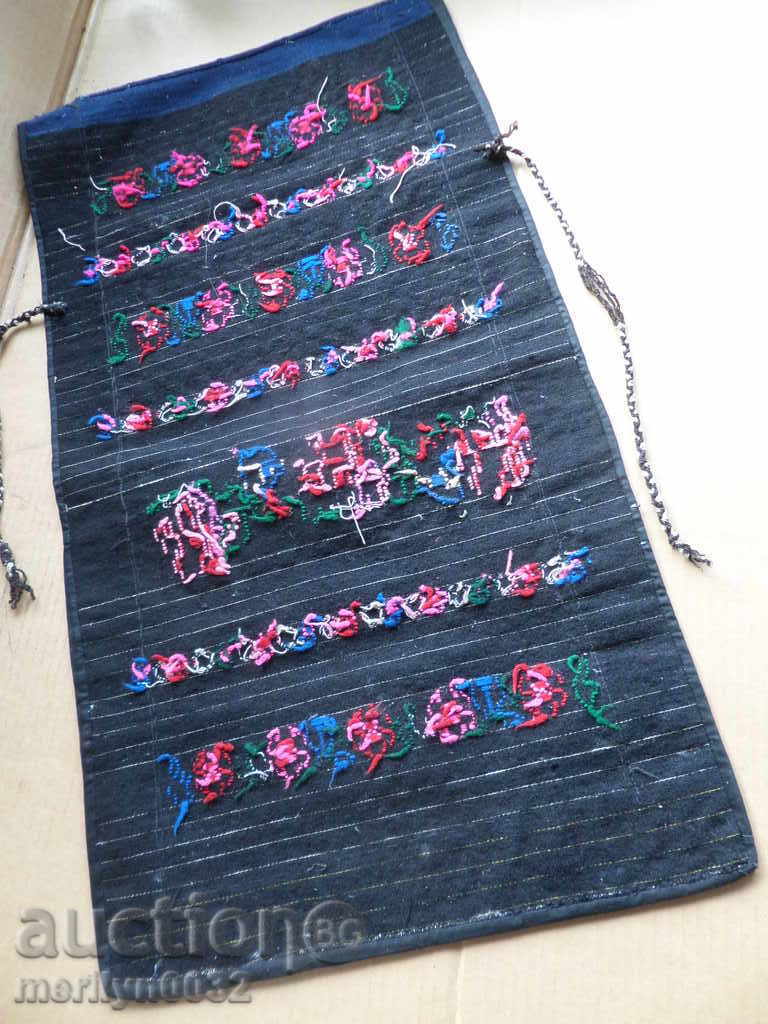 Παλιά υφαντό κεντημένη ποδιά κεντημένη με πούλιες φόρεμα φορεσιά - 6