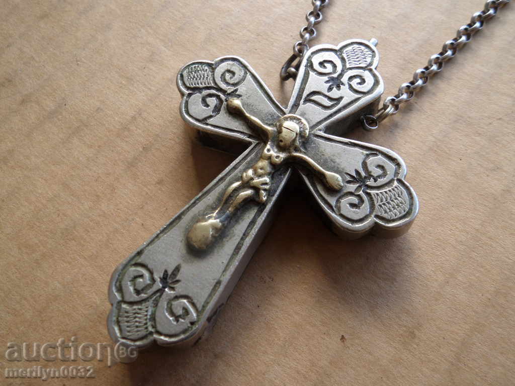 Auction Revival pectoral cross silver niello crucifix Auction Revival pectoral cross silver niello crucifix