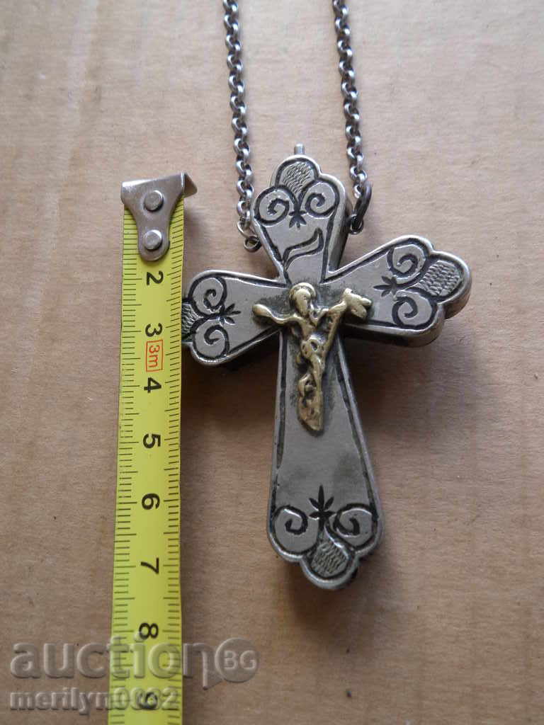 Revival pectoral cross silver niello crucifix - 5 Revival pectoral cross silver niello crucifix - 5