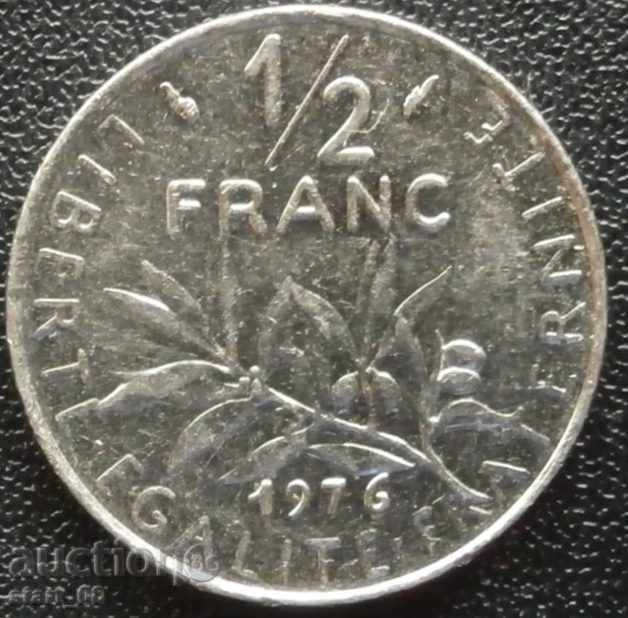 Франция - 1/2 франк  1976 г.