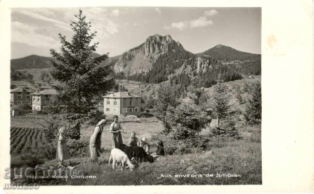 Стара пощенска картичка - Смолян, Изглед край града