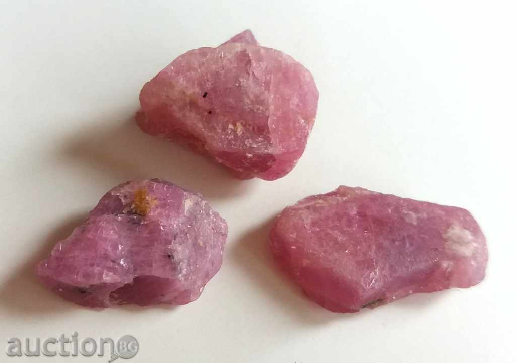 3 buc. Brut safir roz naturale - 15,05 carate