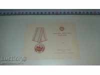 Certificate of medals
