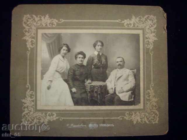 Poza CDV carton mare familie aristocrați Plovdiv