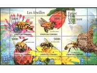 Чисти марки в малък лист Пчели  2011 от  Коморски острови
