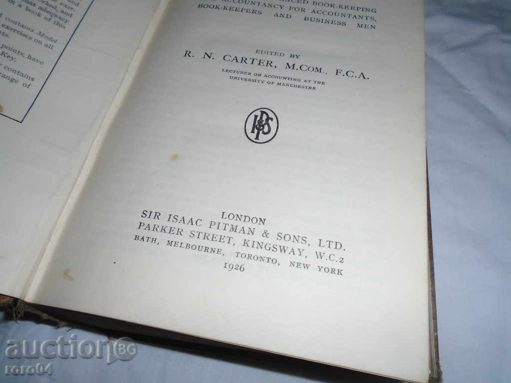 Auction  Advanced Accounts R.N. Carter - 1926