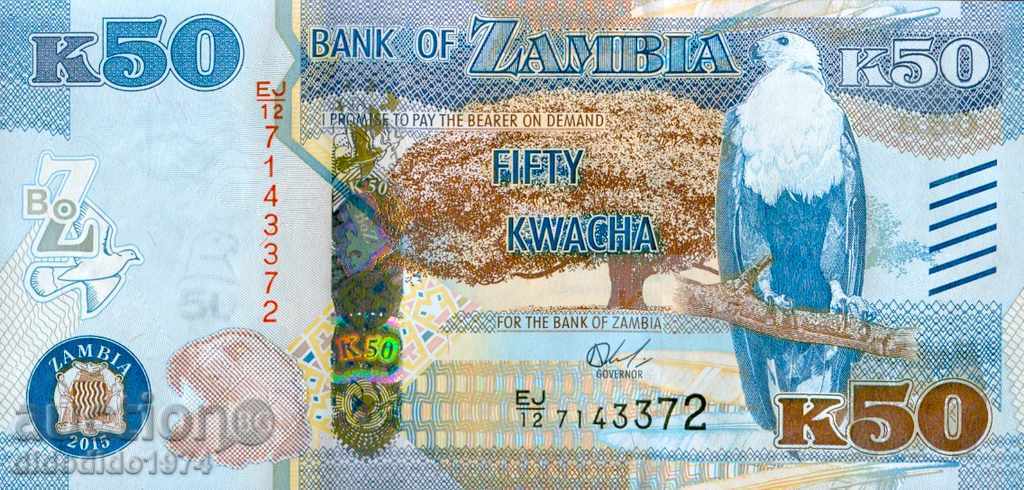 ZAMBIA ZAMBIA 50 Kvachi issue - issue 2015 NEW UNC