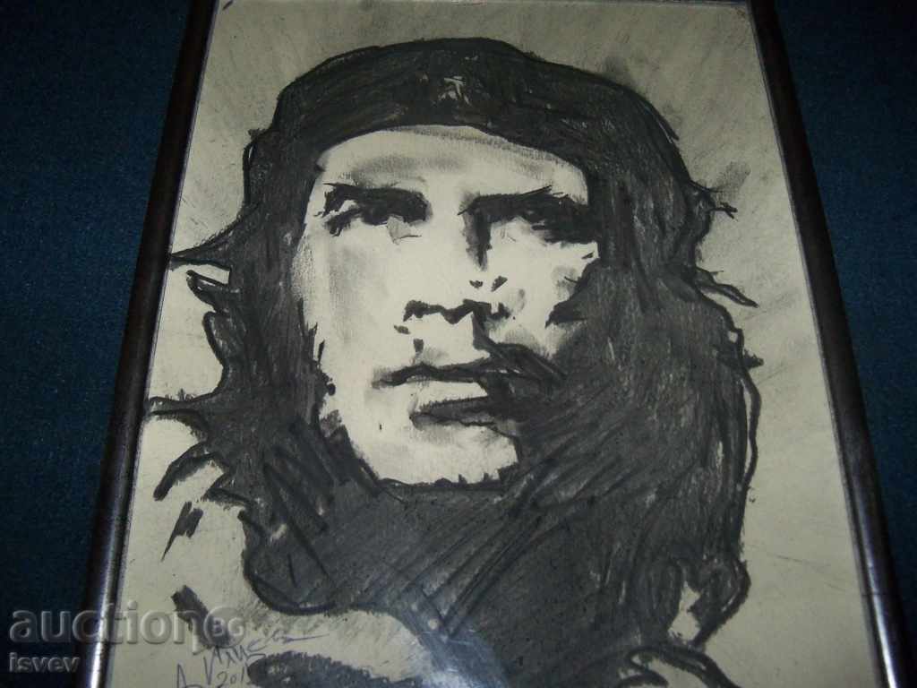 Доставка на Страхотен портрет на Че Гевара , графика въглен Доставка на Страхотен портрет на Че Гевара , графика въглен