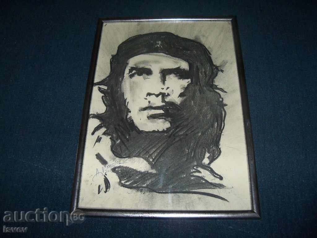 Страхотен портрет на Че Гевара , графика въглен - 6 Страхотен портрет на Че Гевара , графика въглен - 6