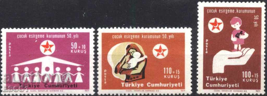 Чисти марки Червен  Полумесец 1971  от Турция