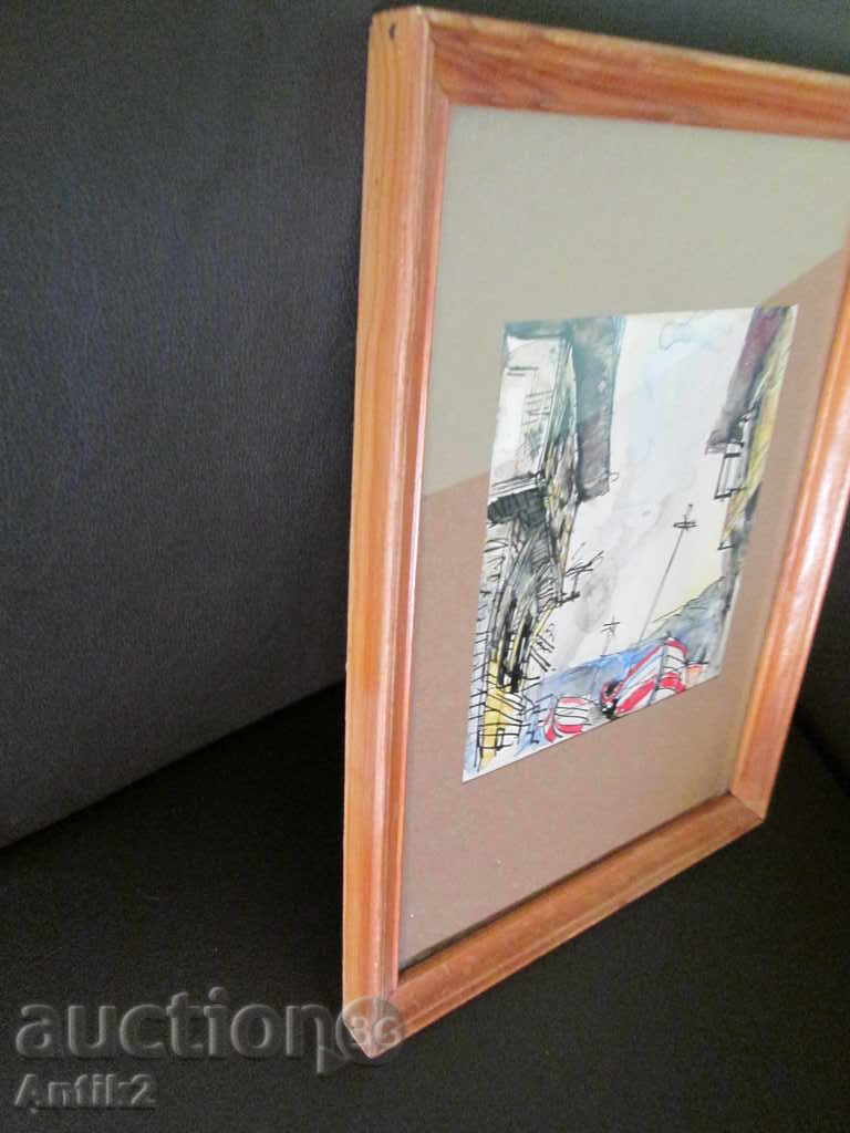 Delivery of Old painting - watercolor, tuh-Sozopol, N. Spasov 24x33cm Delivery of Old painting - watercolor, tuh-Sozopol, N. Spasov 24x33cm